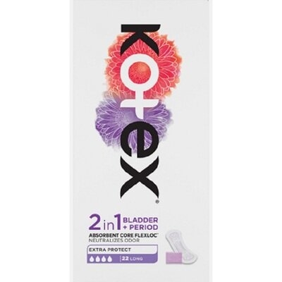 Щоденні гігієнічні прокладки Kotex 2в1 Extra Protect довгі, 22 шт