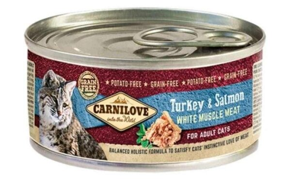 Корм вологий для кішок Carnilove Turkey & Salmon Cat Adult з м'ясом індички і лосося, 100 г