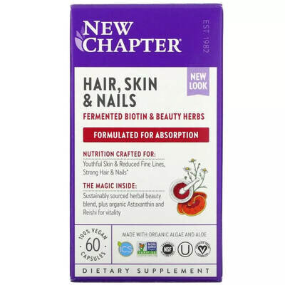 Комплекс для волосся, шкіри та нігтів, New Chapter Hair, Skin & Nails капсули №60