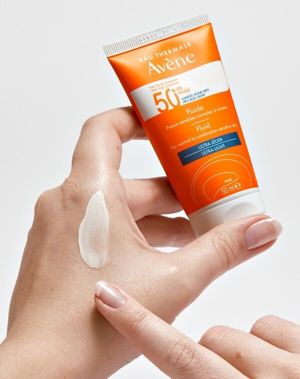 Флюїд сонцезахисний Avene SPF50+ для нормальної та комбінованої чутливої шкіри (9074), 50 мл