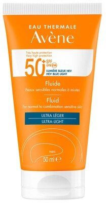 Флюїд сонцезахисний Avene SPF50+ для нормальної та комбінованої чутливої шкіри (9074), 50 мл