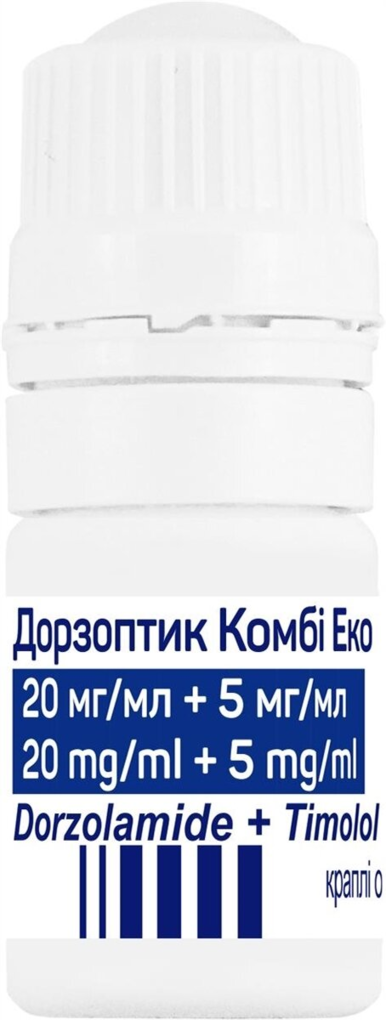 Дорзоптик комбі еко краплі оч., р-н 20 мг/5 мг/мл по 5 мл №1 у флак.-крап.