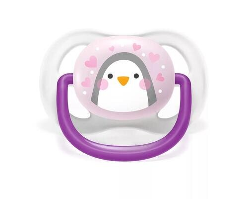 Пустушка силіконова Philips Avent Ultra Air Animal SCF080/11 ортодонтична, 0-6 місяців, 2 шт