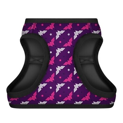 Шлея для собак Collar WAUDOG Clothes Чудо-жінка фіолет м'яка з QR паспортом розмір XS1, обхват грудей 24-27 см, обхват шиї 18-20 см