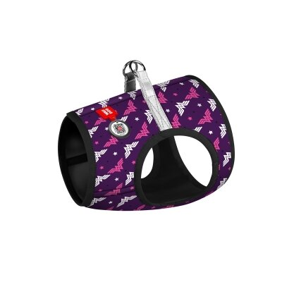 Шлея для собак Collar WAUDOG Clothes Чудо-жінка фіолет м'яка з QR паспортом розмір XS1, обхват грудей 24-27 см, обхват шиї 18-20 см