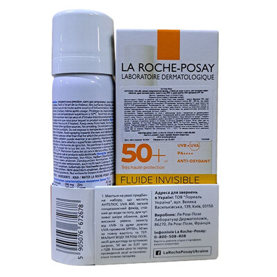 Набір La Roche-Posay Anthelios UVmune 400 сонцезахисний флюїд для чутливої шкіри обличчя SPF 50+, 50 мл + термальна вода, 50 мл