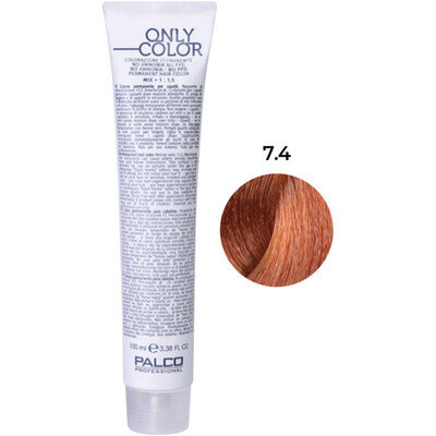 Крем-фарба для волосся Palco Professional Only Color безаміачна № 7.4 блонд середній мідь, 100 мл