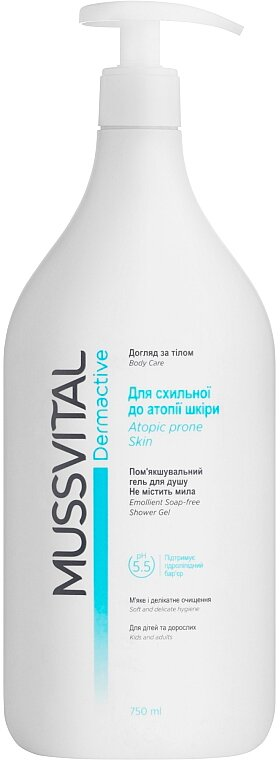 Гель для душу Mussvital Dermactive для атопічної шкіри, 750 мл