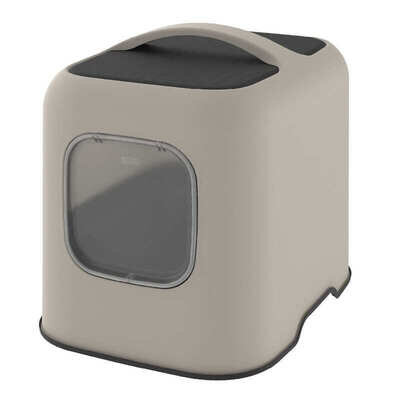 Туалет закритий Rotho MyPet Cat Toilet Biala ECO для котів з фільтром та совком у комплекті, колір капучино
