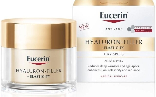 Крем для обличчя Eucerin Hyaluron Filler + Elasticity SPF15 денний антивіковий для підвищення пружності шкіри (69675), 50мл
