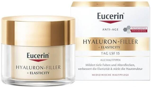 Крем для обличчя Eucerin Hyaluron Filler + Elasticity SPF15 денний антивіковий для підвищення пружності шкіри (69675), 50мл