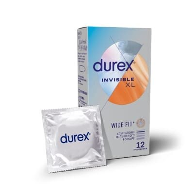 Презервативи латексні Durex Invisible XL ультратонкі збільшеного розміру, 12 штук