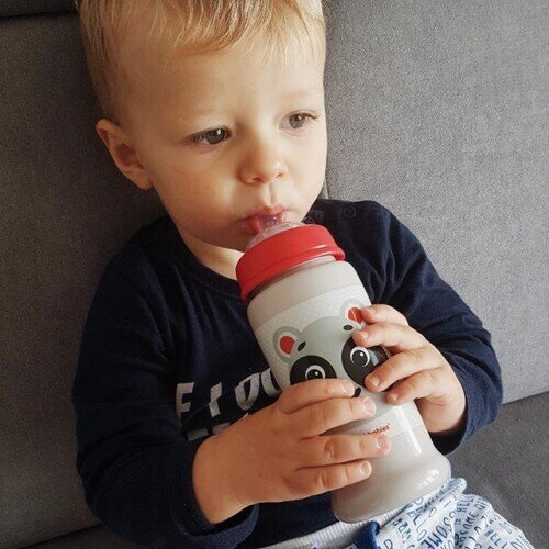 Поїльник Canpol babies Hello Little Панда 56/510_bei з силіконовою насадкою, бежевий, 350 мл
