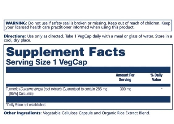 Екстракт куркуми Solaray Turmeric Root Extract 300 мг, 60 веганських капсул