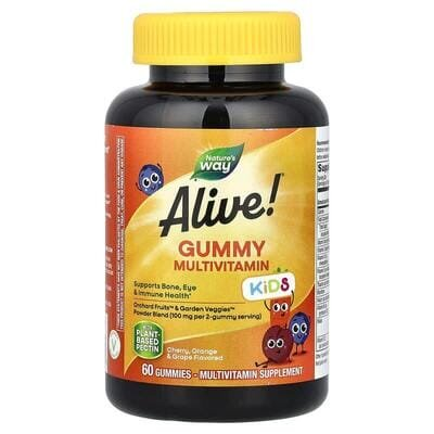 Мультивітаміни для дітей Nature's Way Alive! Multi-Vitamin вишня, апельсин і виноград, 60 жувальних мармеладок