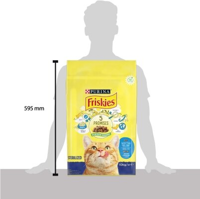 Корм сухий для стерилізованих кішок і котів Purina Friskies з лососем і овочами, 10 кг