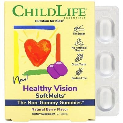Комплекс здоровий зір для дітей ChildLife Healthy Vision SoftMelts ягідний смак, 27 жувальних таблеток