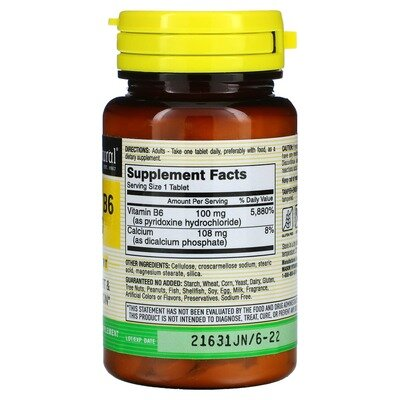Вітамін B6 100 мг Mason Natural Vitamin B6, 100 таблеток