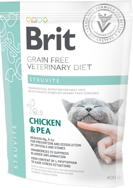 Корм сухий Brit VetDiets для дорослих кішок при струвитному типі СКХ з горохом і куркою, 400 г