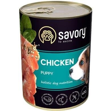Корм вологий для цуценят Savory 30556 з куркою, 400 г