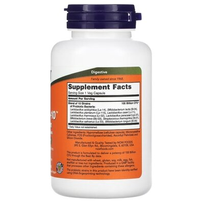 Пробіотик-10 NOW Probiotic-10 100 Billion вег. капсули №60