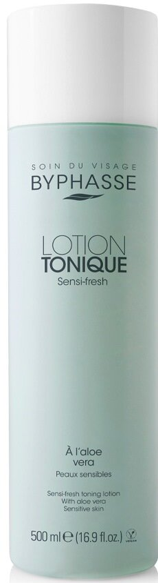 Лосьйон для обличчя Byphasse Sensi-fresh тонізуючий для чутливої шкіри з алое вера, 500 мл