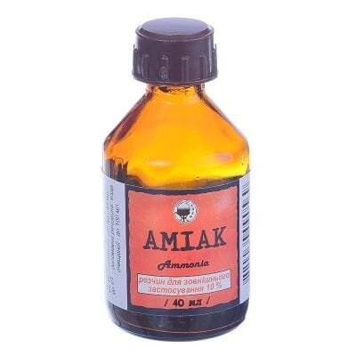 Аміак розчин д/зовн. заст. 10 % по 40 мл у флак.