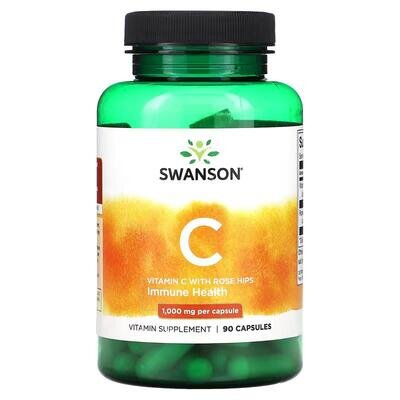 Вітамін С Swanson Vitamin C 1000 мг із шипшиною капсули №90