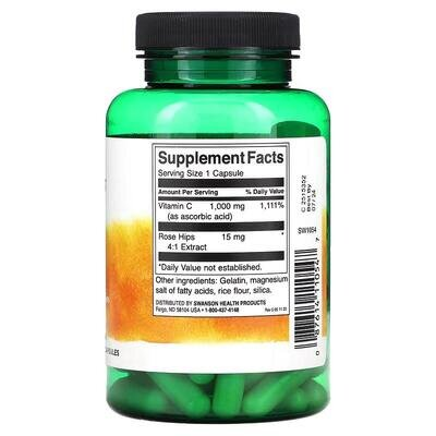 Вітамін С Swanson Vitamin C 1000 мг із шипшиною капсули №90