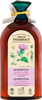 Шампунь Green Pharmacy Лопух великий і протеїни пшениці проти випадіння волосся, 350 мл