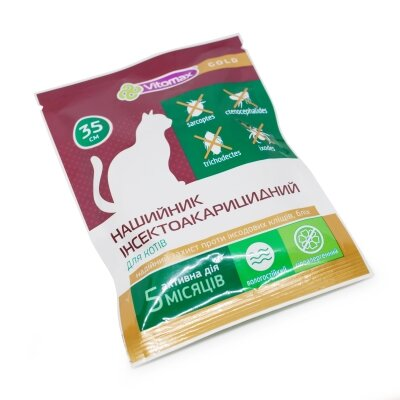 Нашийник для котів Vitomax GOLD від бліх та кліщів 35 см