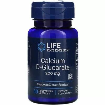 Кальцію D-глюкарат Life Extension Calcium D-Glucarate 200 мг, 60 вегетаріанських капсул