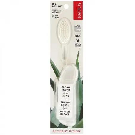 Зубна щітка Radius Big Brush Original Left hand для шульги, м'яка, білий мармур