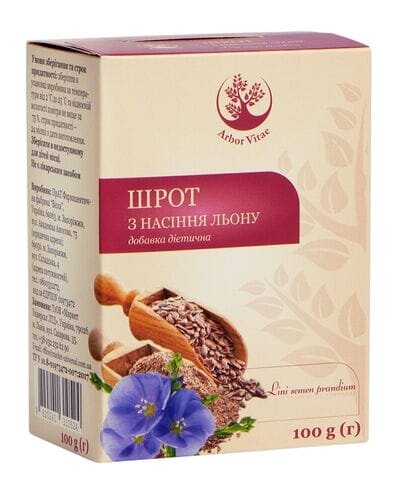Шрот насіння льону Arbor Vitae по 100 г у пач.