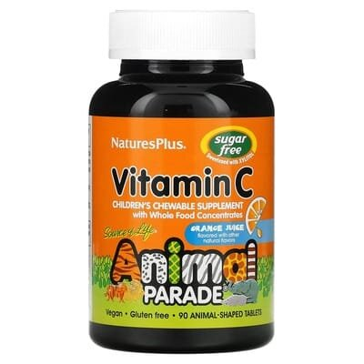 Вітамін С для дітей Nature's Plus Animal Parade Vitamin C без цукру, апельсин, 90 таблеток