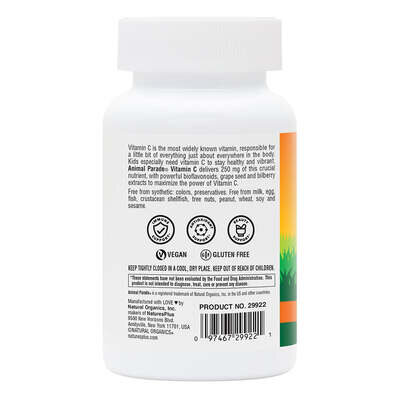 Вітамін С для дітей Nature's Plus Animal Parade Vitamin C без цукру, апельсин, 90 таблеток