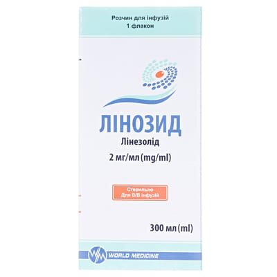 Лінозид розчин д/інф. 2 мг/мл по 300 мл у флак.
