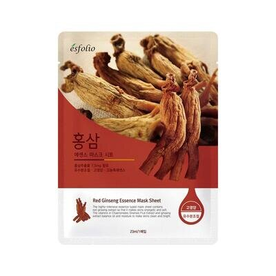 Маска тканинна для обличчя Esfolio Red Ginseng з червоним женьшенем, 23 мл