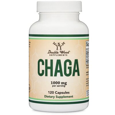 Гриб Чага Double Wood Chaga Mushroom 1000 мг, 120 капсул