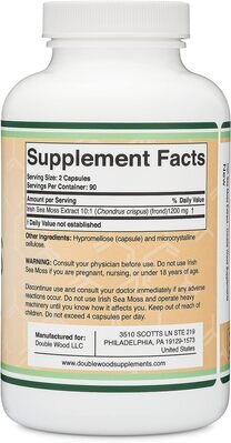 Ірландського моху екстракт Double Wood Irish Moss Extract 1200 мг, 180 капсул