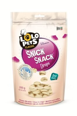 Ласощі для собак Lolo Pets Classic Drops дропси молочні з вітамінами, 200 г