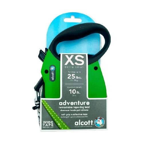 Повідок-рулетка Alcott adventure для собак до 11 кг, 3 м, зелений