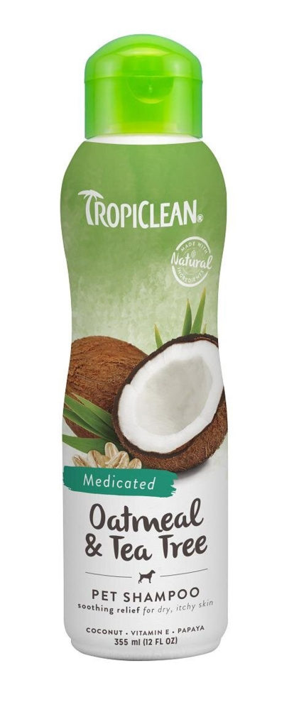 Шампунь TropiClean Oatmeal&Tea Tree для сухої шкіри для собак та котів, 355 мл