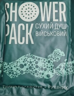 Душ сухий військовий Shower pack (пінна рукавиця + рушник)
