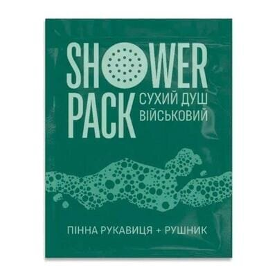 Душ сухий військовий Shower pack (пінна рукавиця + рушник)