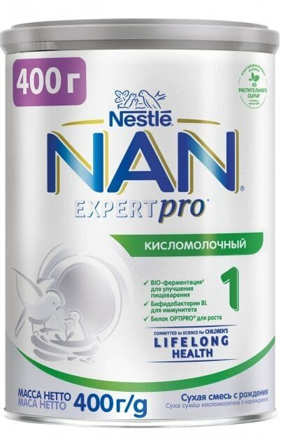 Суміш суха молочна NAN Кисломолочний 1 Expertpro, для дітей з народження, 400 г