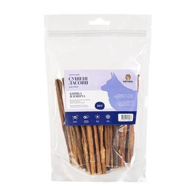 Ласощі для собак Natural Кишка яловича, 100 г