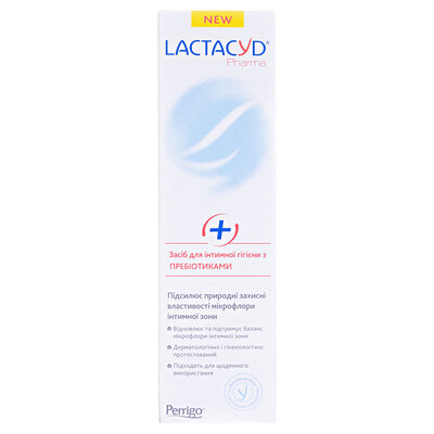 Засіб для інтимної гігієни Lactacyd Pharma з Пребіотиками, з дозатором, 250 мл