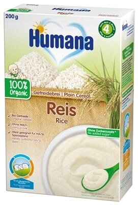 Каша безмолочная Humana органічна рисова для дітей з 4 місяців, 200 г