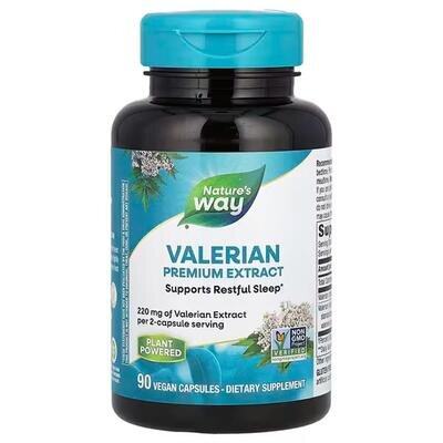 Валеріана Nature's Way Valerian Premium Extract 220 мг, 90 веганських капсул